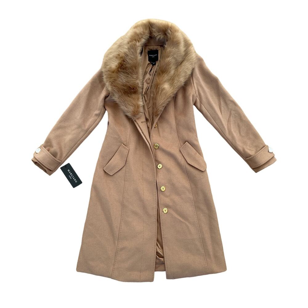 Guess by Marciano Romina Coat in Blond Ambition SIze US 4 Camel Brown